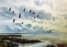 Load image into Gallery viewer, Herb Booth - Leeward Roost - Original Watercolor Painting - Brand New Custom Sporting Frame