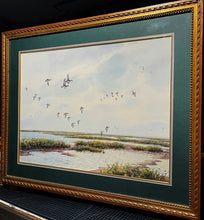 Load image into Gallery viewer, Herb Booth - Marsh Mallards - Original Watercolor Painting - Original Custom Sporting Frame