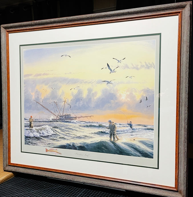 Herb Booth Painters Surf Lithograph - Coastal Conservation Association CCA Artist Proof With Rare Booth Remarque - Brand New Custom Sporting Frame
