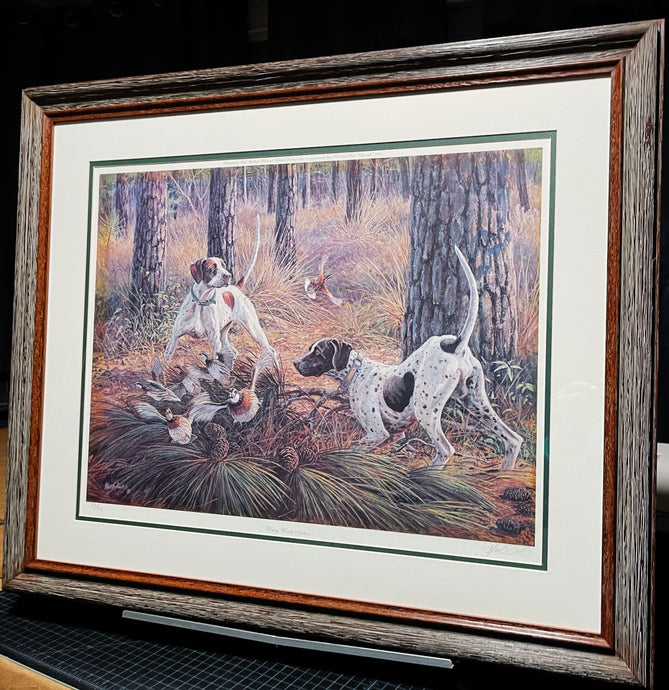 Herb Booth Piney Woods Action Lithograph - Brand New Custom Sporting Frame