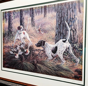 Herb Booth - Piney Woods Action - Lithograph - Brand New Custom Sporting Frame