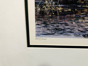 Herb Booth - Teal and Palmetto - Lithograph - Brand New Custom Sporting Frame