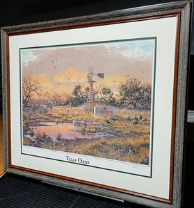 Herb Booth Texas Oasis Lithograph - Artist Proof - Brand New Super Custom Sporting Frame