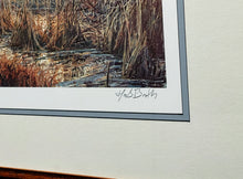 Load image into Gallery viewer, Herb Booth Wetlanders Lithograph With Mallard Remarque Coastal Conservation Association CCA - Rare Booth Remarque - Brand New Custom Sporting Frame