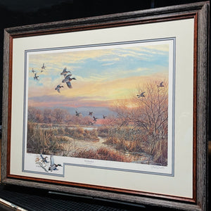 Herb Booth Wetlanders Lithograph With Mallard Remarque Coastal Conservation Association CCA - Rare Booth Remarque - Brand New Super Custom Sporting Frame