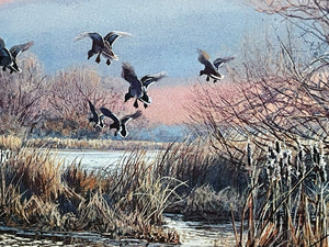 Herb Booth Wetlanders Lithograph With Mallard Remarque Coastal Conservation Association CCA - Rare Booth Remarque - Brand New Super Custom Sporting Frame
