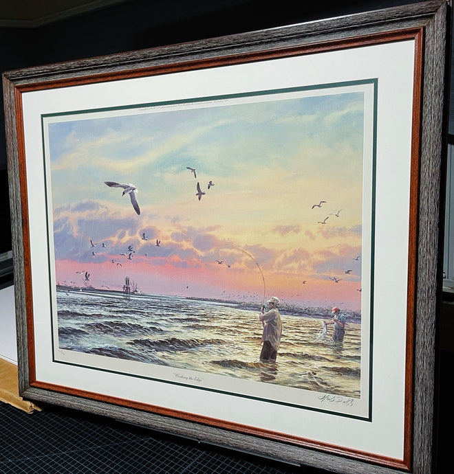 Herb Booth Working The Edge Lithograph Coastal Conservation Association CCA - Brand New Super Custom Sporting Frame