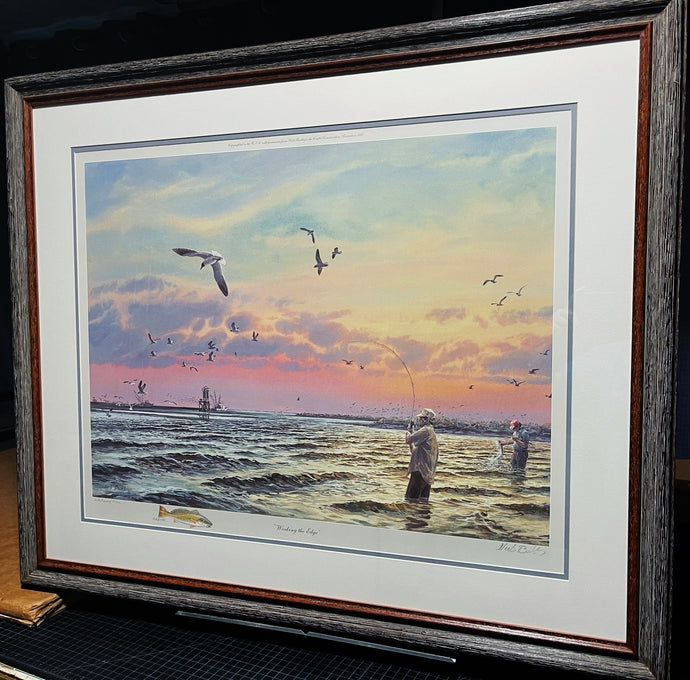 Herb Booth Working The Edge Lithograph - Rare Booth Remarque - Brand New Custom Sporting Frame