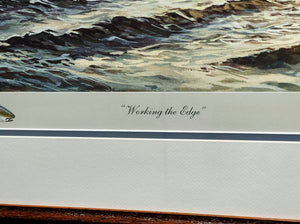 Herb Booth - Working The Edge - Lithograph - Rare Booth Remarque - Brand New Custom Sporting Frame
