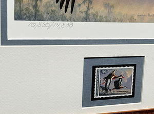 James Hautman - 1990 Federal Duck Stamp Print With Stamp" Whistling Tree Duck's - Brand New Custom Sporting Frame