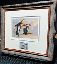 Load image into Gallery viewer, James Hautman 1990 Federal Duck Stamp Print With Stamp Whistling Tree Duck&#39;s - Brand New Custom Sporting Frame