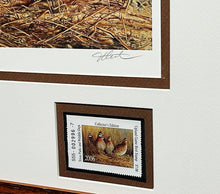Load image into Gallery viewer, James Hautman 2006 Texas Upland Game Bird Stamp Stamp Print With Double Stamps - Brand New Super Custom Sporting Frame