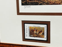 Load image into Gallery viewer, James Hautman 2006 Texas Upland Game Bird Stamp Stamp Print With Double Stamps - Brand New Super Custom Sporting Frame