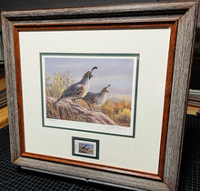 Load image into Gallery viewer, James Hautman - 2009 Texas Texas Upland Game Bird Stamp Stamp Print With Stamp - Brand New Custom Sporting Frame
