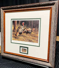 Load image into Gallery viewer, Joe Hautman - 1998 Texas Turkey Stamp Stamp Print With Stamp - Brand New Custom Sporting Frame