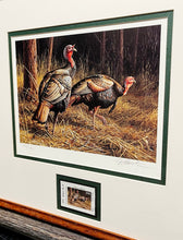 Load image into Gallery viewer, Joe Hautman 1998 Texas Turkey Stamp Print With Stamp - Brand New Custom Sporting Frame