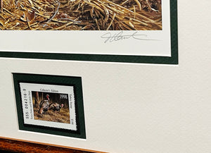 Joe Hautman - 1998 Texas Turkey Stamp Stamp Print With Stamp - Brand New Custom Sporting Frame