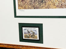 Load image into Gallery viewer, John P. Cowan 1991 Texas Quail Stamp Print With Double Stamps - Brand New Custom Sporting Frame