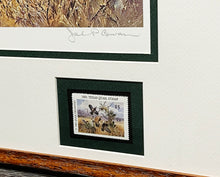 Load image into Gallery viewer, John P. Cowan - 1991 Texas Quail Stamp Print With Double Stamps - Brand New Custom Sporting Frame