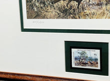 Load image into Gallery viewer, John P. Cowan 1985 Texas Wild Turkey Stamp Print With Stamp - Brand New Super Custom Sporting Frame
