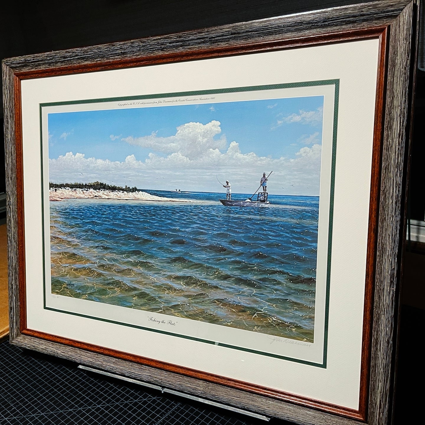 John Dearman - Fishing The Flats - Ultra Rare - Brand New Custom Sporting Frame