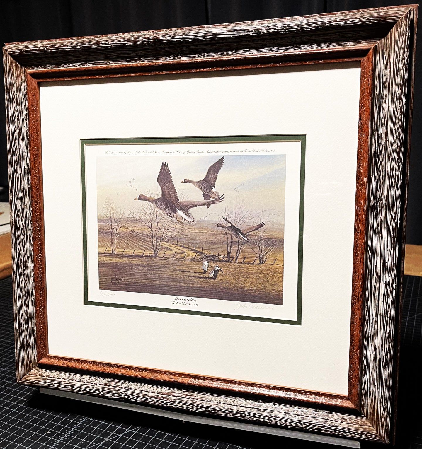John Dearman - 1987 Texas Ducks Unlimited Sponsor Lithograph Print Artist Proof - Brand New Custom Sporting Frame