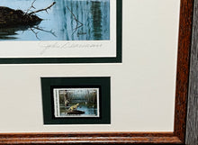 Load image into Gallery viewer, John Dearman - 1998 Arkansas Duck Migratory Waterfowl Stamp Print With Double Stamps - AP - Brand New Custom Sporting Frame