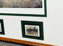 Load image into Gallery viewer, John Dearman 1998 Texas Quail Stamp Print With Double Stamps - Brand New Super Custom Sporting Frame