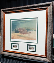 Load image into Gallery viewer, John Dearman - 2002 Texas Saltwater Stamp Print With Double Stamps - Brand New Custom Sporting Frame