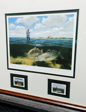 Load image into Gallery viewer, John Dearman - 2005 Coastal Conservation Association CCA Stamp Print With Double Stamps - Brand New Custom Sporting Frame