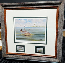 Load image into Gallery viewer, John Dearman 2007 Coastal Conservation Association CCA Stamp Print With Double Stamps - Brand New Super Custom Sporting  Frame