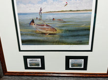 Load image into Gallery viewer, John Dearman 2007 Coastal Conservation Association CCA Stamp Print With Double Stamps - Brand New Super Custom Sporting  Frame