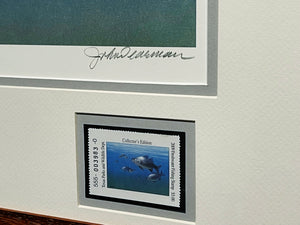 John Dearman - 2009 Texas Freshwater Stamp Print With Double Stamps - AP - Brand New Custom Sporting Frame