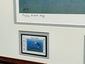 John Dearman - 2009 Texas Freshwater Stamp Print With Double Stamps - AP - Brand New Custom Sporting Frame