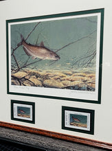 Load image into Gallery viewer, John Dearman 2011 Texas Freshwater Stamp Print With Double Stamps - Artist Proof - Brand New Custom Sporting Frame