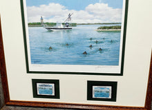 Load image into Gallery viewer, John Dearman - 2013 Coastal Conservation Association CCA Stamp Print With Double Stamps - Brand New Custom Sporting Frame