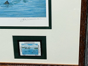 John Dearman - 2013 Coastal Conservation Association CCA Stamp Print With Double Stamps - Brand New Custom Sporting Frame