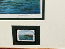 Load image into Gallery viewer, John Dearman - 2017 Coastal Conservation Association CCA Stamp Print With Double Stamps - Brand New Custom Sporting Frame