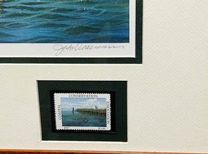 John Dearman - 2017 Coastal Conservation Association CCA Stamp Print With Double Stamps - Brand New Custom Sporting Frame
