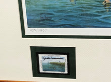 Load image into Gallery viewer, John Dearman  2017 Coastal Conservation Association CCA Stamp Print With Double Stamps - Brand New Custom Sporting Frame