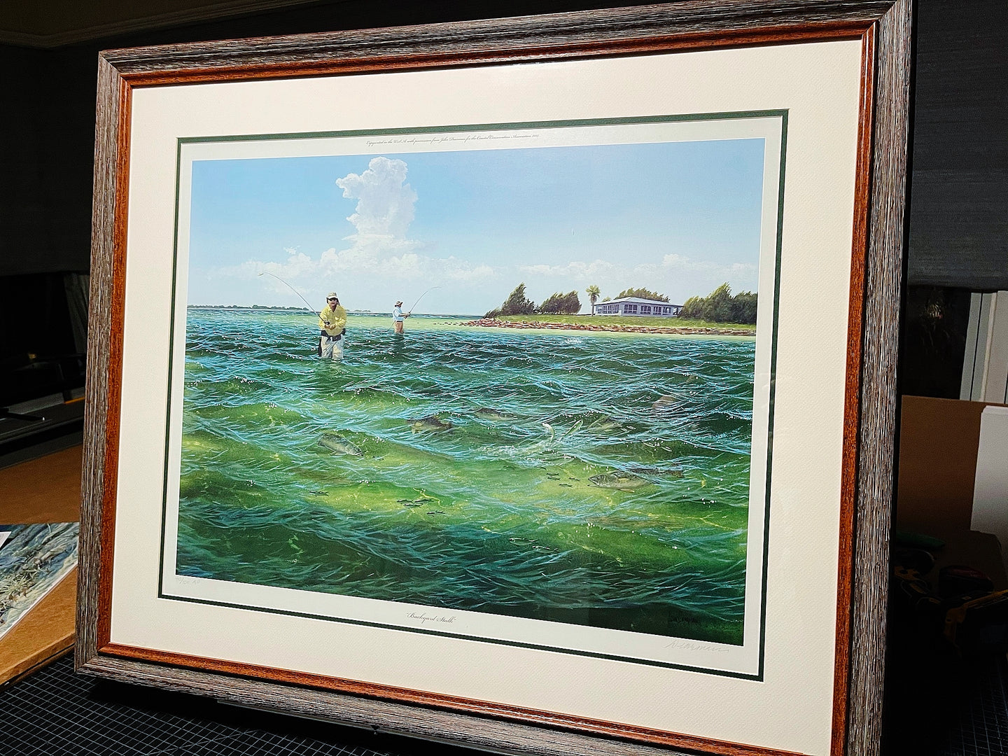 John Dearman - Backyard Stalk - Lithograph AP - Brand New Custom Sporting Frame
