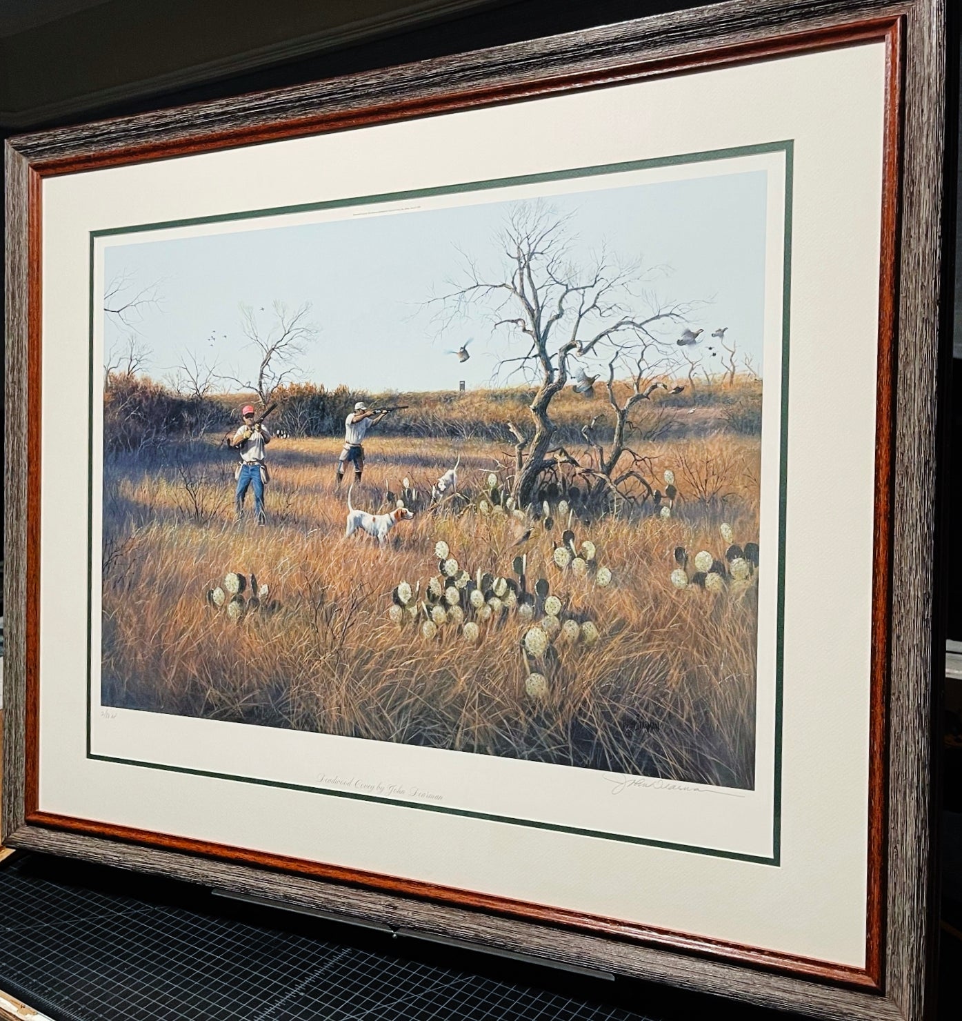 John Dearman - Deadwood Covey - Lithograph - Brand New Custom Sporting Frame
