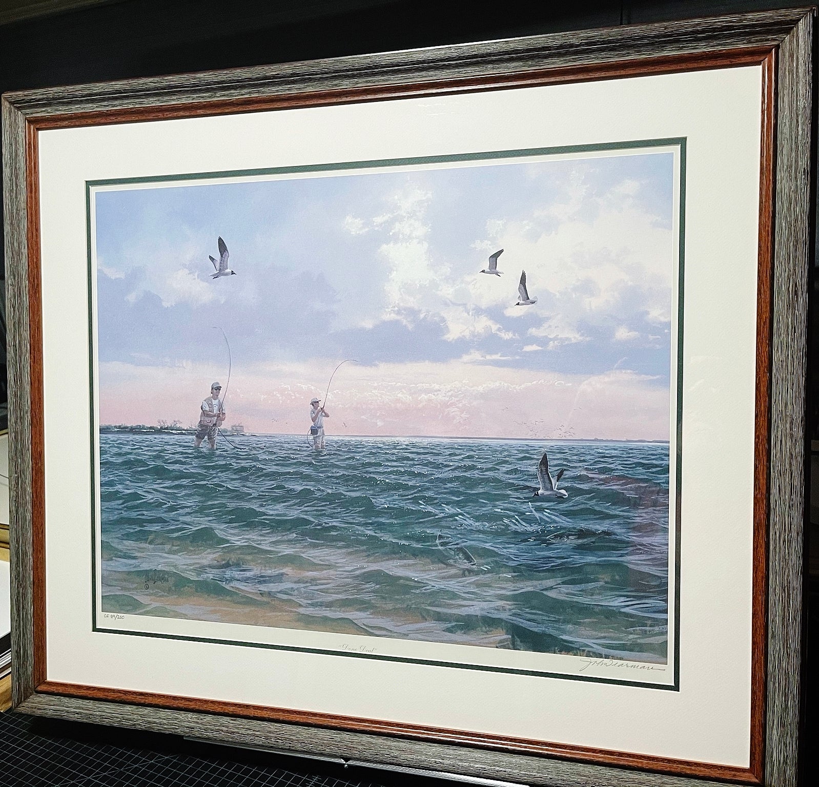 John Dearman Done Deal Lithograph Conservation Edition - Brand New Custom Sporting Frame