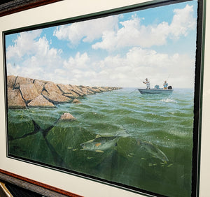 John Dearman The Jetty GiClee Full Sheet - Brand New Super Custom Sporting Frame