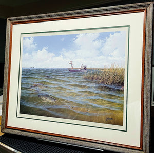 John Dearman - Marsh Madness - Lithograph - Coastal Conservation Association CCA - Brand New Custom Sporting Frame