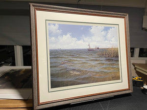 John Dearman - Marsh Madness - Lithograph - Coastal Conservation Association CCA - Brand New Custom Sporting Frame