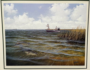 John Dearman - Marsh Madness - Lithograph - Coastal Conservation Association CCA - Brand New Custom Sporting Frame