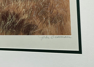 John Dearman Mid Season Covey Lithograph - Brand New Super Custom Sporting Frame  ***  SPRING SPECIAL  ***