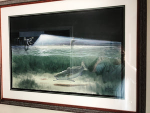 John Dearman - Night Fishing - HS GiClee - Brand New Custom Sporting Frame.
