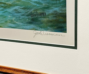 John Dearman - Red Drum Roll - Lithograph AP Coastal Conservation Association CCA 2018 - Brand New Custom Sporting Frame  ***  WINTER SPECIAL  ***